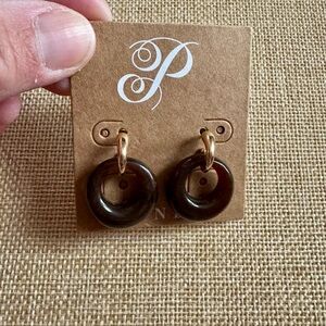 Plunder Gold and Brown Hoop Earrings